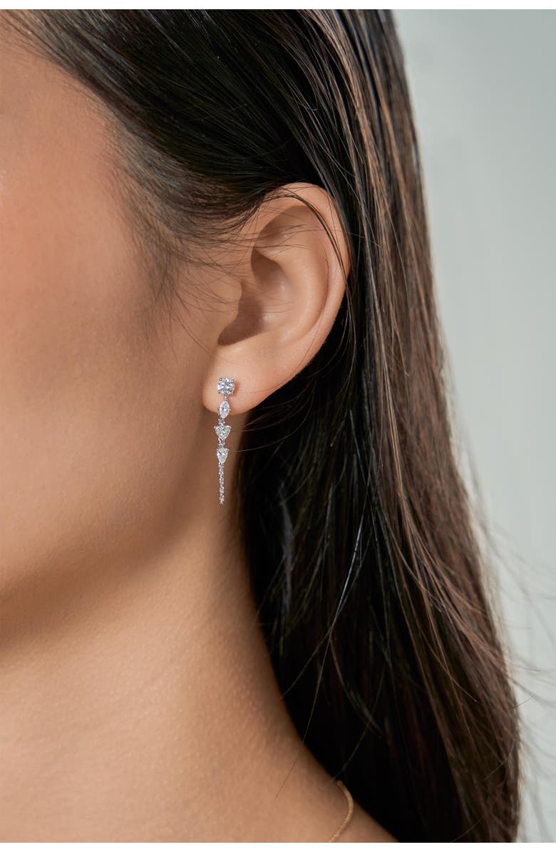 LuvMyJewelry Elenya 14K Gold Lab Grown Diamond Drop Earrings - 1 Ct, Alternate, color, 14K White Gold