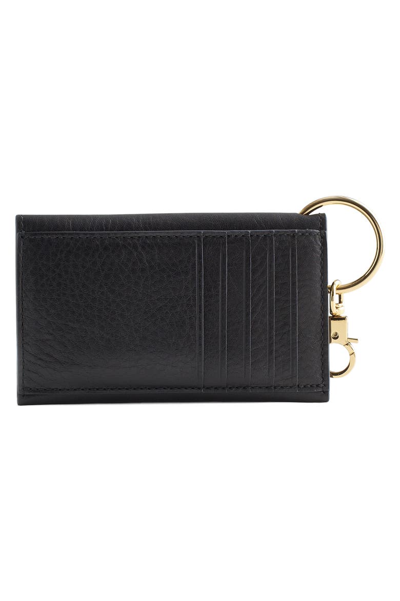 The Zip Leather Card Case Wallet, Alternate, color, TRUE BLACK
