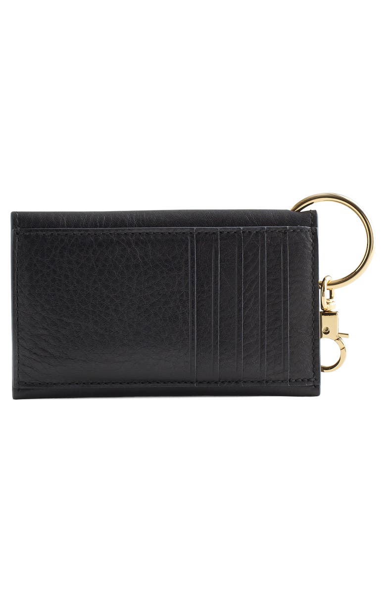 Madewell The Zip Leather Card Case Wallet, Alternate, color, True Black