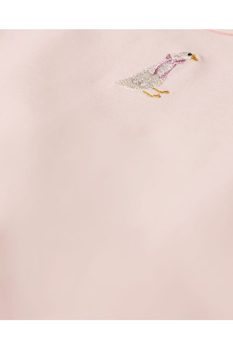 Baby Sitting Goose Embroidered Footie, Alternate, color, Barely Pink