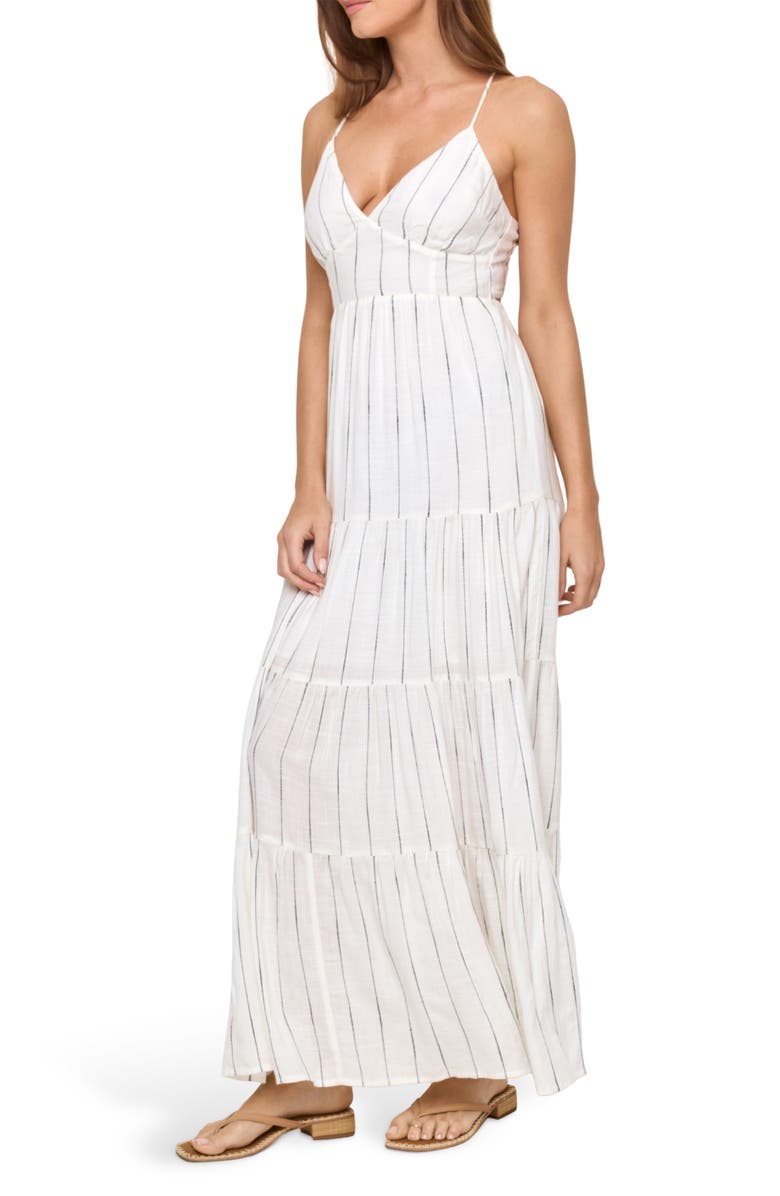 LSPACE Laina Stripe Maxi Cover-Up Sundress, Alternate, color, Fine Line Stripe