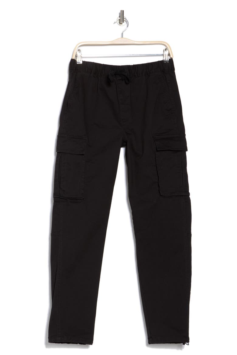 Stretch Cotton Twill Cargo Pants, Alternate, color, BLACK