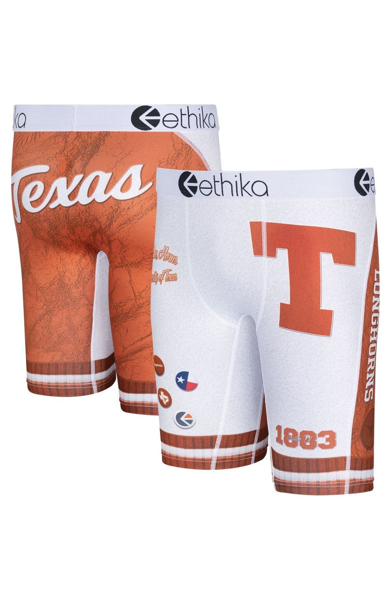 Ethika Men's Ethika White Texas Longhorns Schoolin' Boxers Briefs, Alternate, color, 