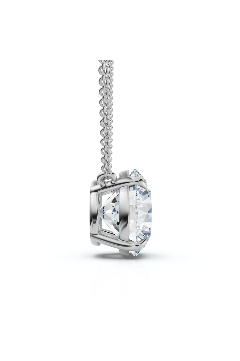 2Ct Round Cut Diamond Solitaire Pendant 14k Gold 18" Women's Necklace Lab Grown, Alternate, color, White Gold