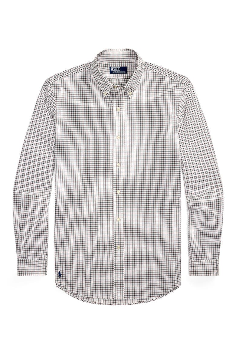 Classic Fit Check Cotton Poplin Button-Down Shirt, Alternate, color, 6974B CREAM WINE MULTI