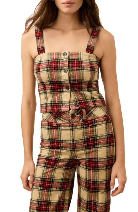 High Ridge Plaid Organic Cotton Corduroy Bustier