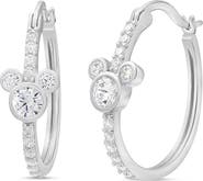 Disney Mickey Mouse Sterling Silver Hoop Earrings