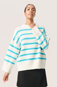 Soaked in Luxury Ravalina Stripes Casual Fit Pullover