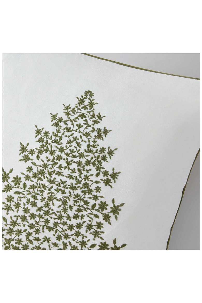 Holiday Tree Cotton Decorative Pillow, Alternate, color, WHITE/ SPRUCE