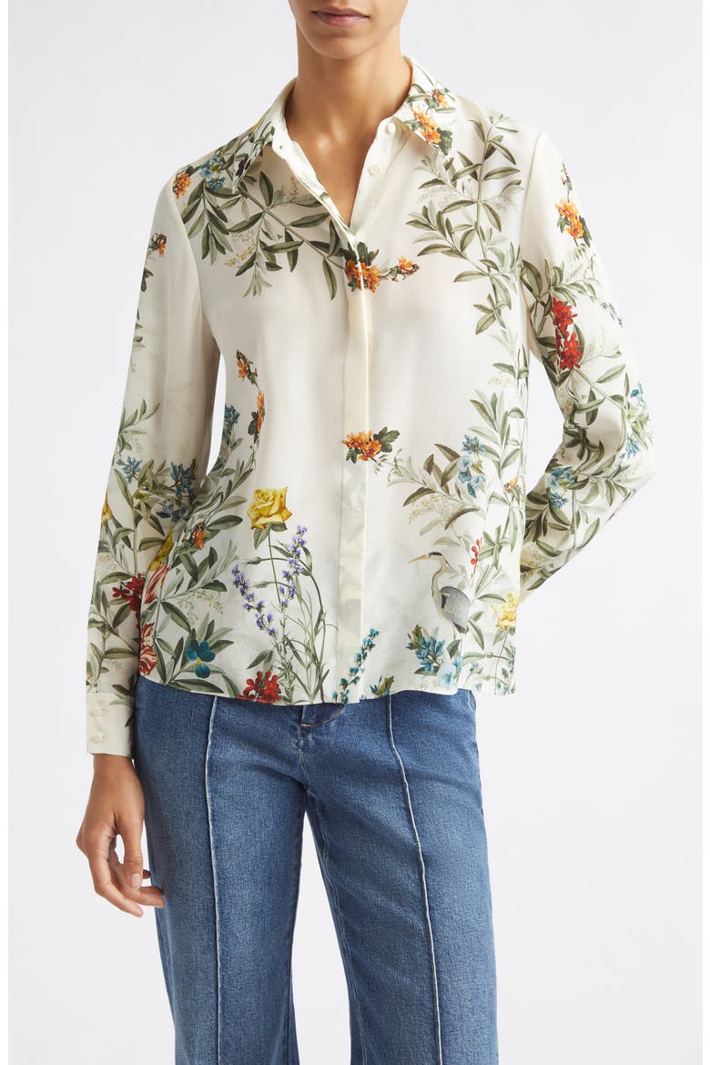 Willa Silk Top, Main, color, DESERT SPRIGS VANILLA