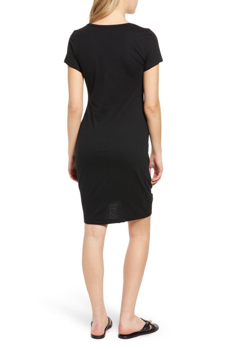 Melrose and Market Ruched Cotton Blend T-Shirt Dress, Alternate, color, 