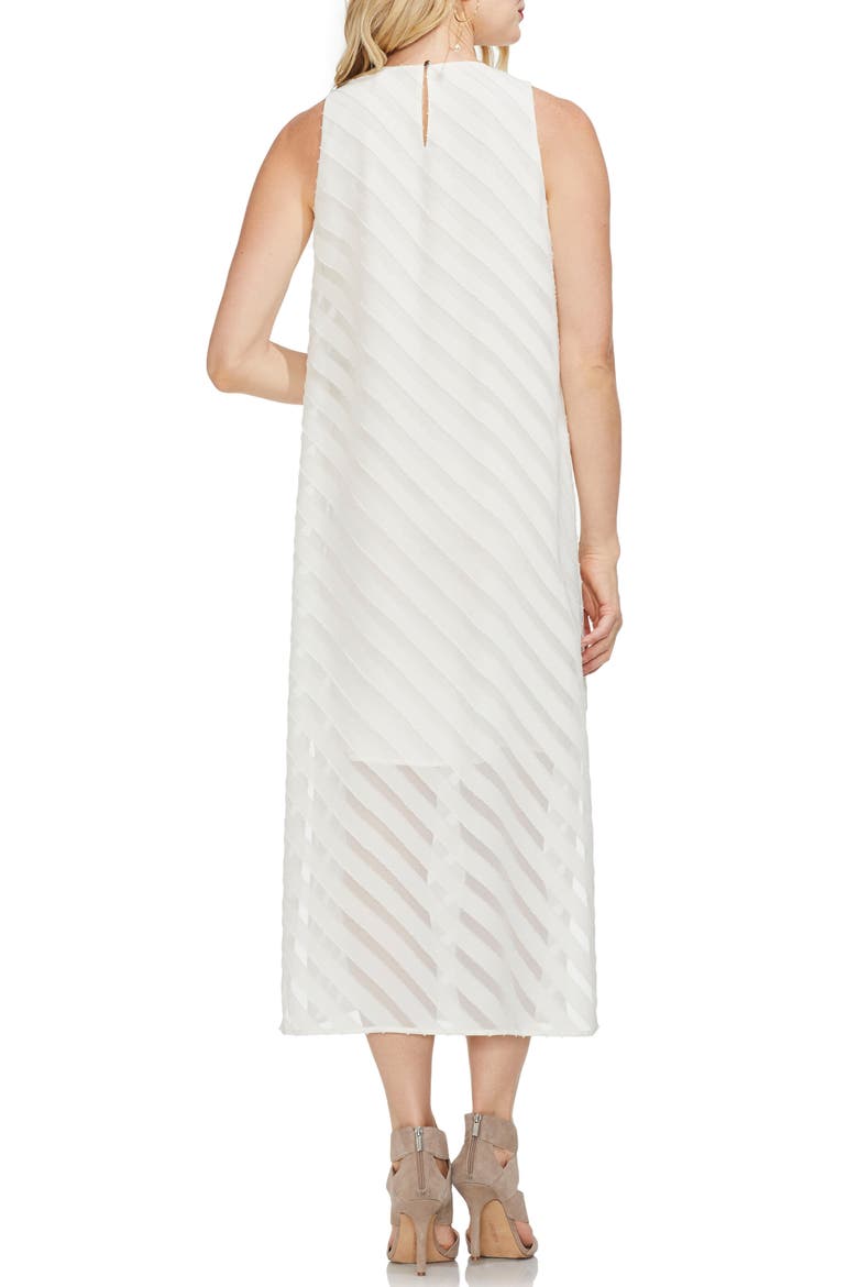Diagonal Stripe Chiffon Maxi Dress, Alternate, color, PEARL IVORY