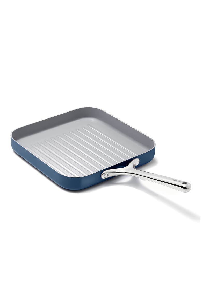 11" Ceramic Nonstick Square Grill Pan, Main, color, NAVY