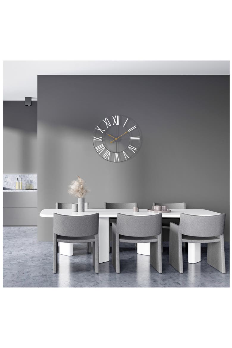 16-Inch Roman Numeral Wall Clock, Alternate, color, WHITE
