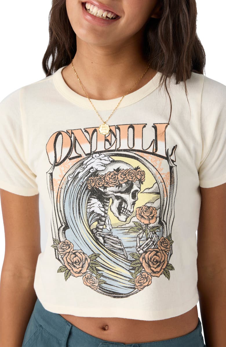 O'Neill Kids' Begonias Crop Cotton Graphic T-Shirt, Alternate, color, 