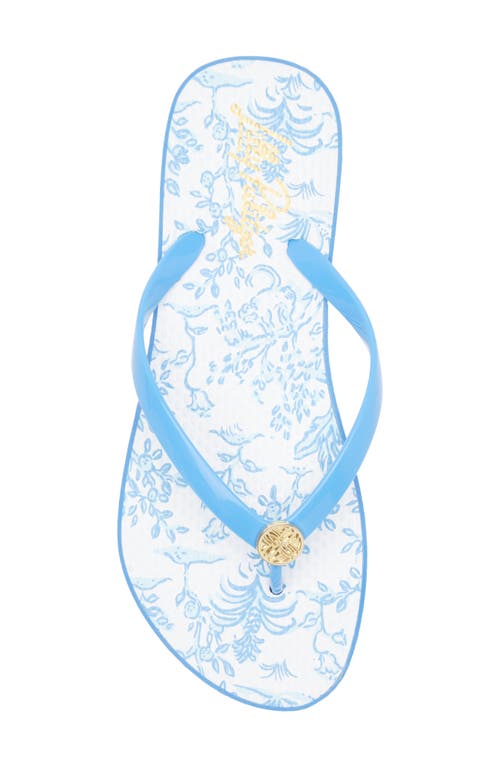 Lilly Pulitzer ® Pool Flip Flop In Resort White Tall Tales Shoe