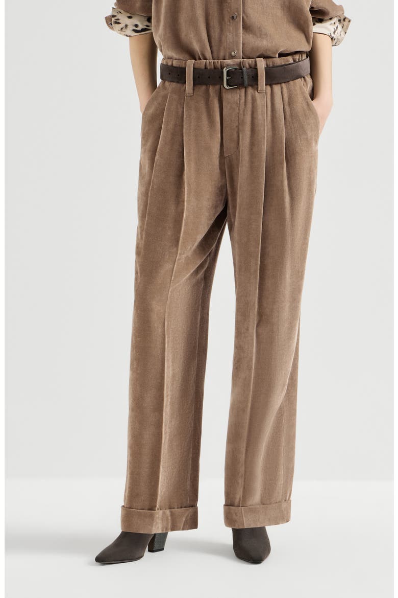 Fluid corduroy trousers, Main, color, Espresso
