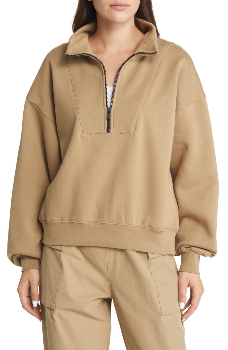 Fear of God Essentials Women's Half Zip Sweatshirt, Main, color, 