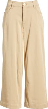 Wit & Wisdom Sam High Waist Ankle Wide Leg Twill Pants
