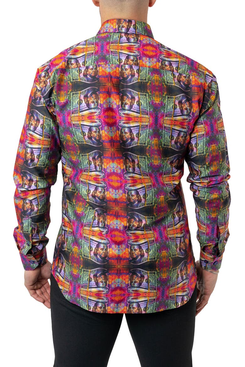Fibonacci Benjamin 68 Cotton Button-Up Shirt, Alternate, color, ORANGE