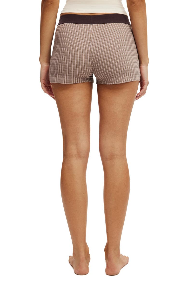 COTTON ON BODY Women's Dreamy Soft Boyshort, Alternate, color, Mocha Marle Kenny Check