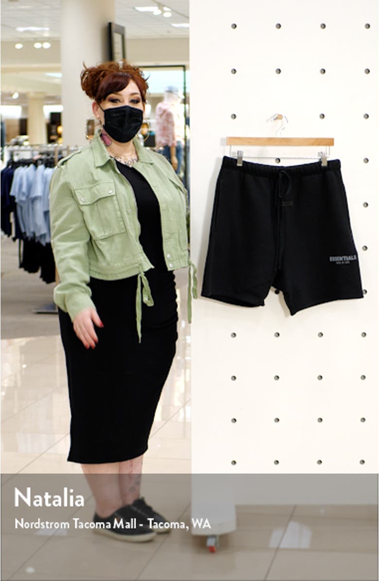 Fear of God Essentials Unisex Logo Sweat Shorts, sales video thumbnail