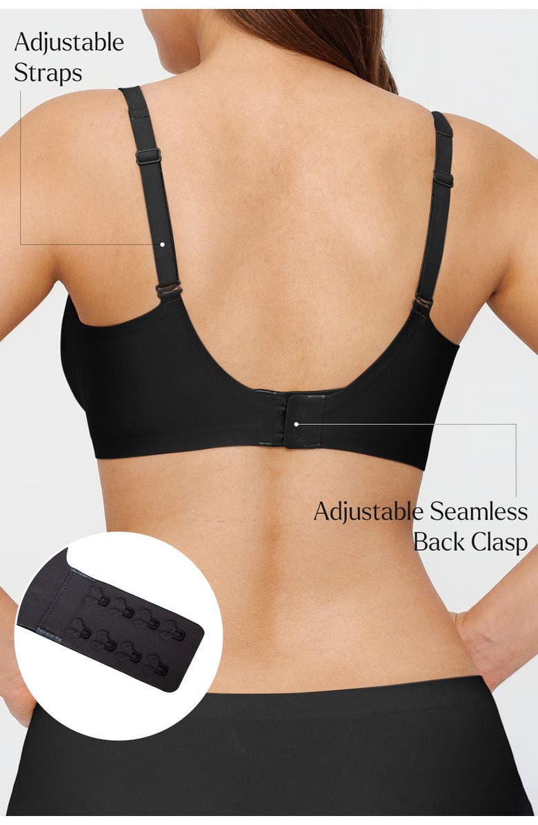 Popilush Seamless Wireless Jelly Leopard Contour Minimizer Support Bra, Alternate, color, Light Apricot