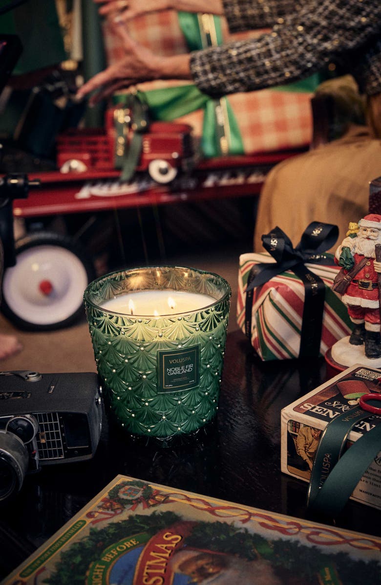 Voluspa Noble Fir Garland Three-Wick Hearth Candle, Alternate, color, Noble Fir Garland