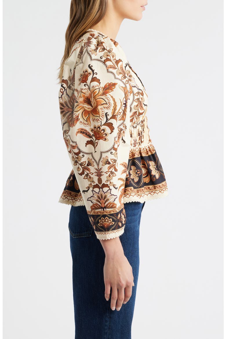 Majestic Garden Cotton Top, Alternate, color, SAND