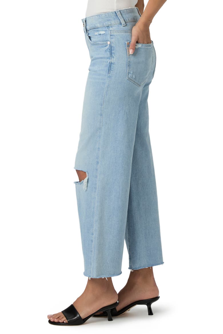Sasha Ankle Crop Raw Hem Wide Leg Jeans, Alternate, color, MAEVE DESTRUCTED