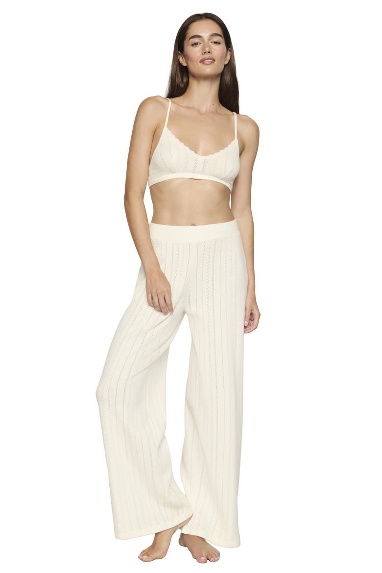 Pointelle Sweater Knit Bralette, Alternate, color, IVORY