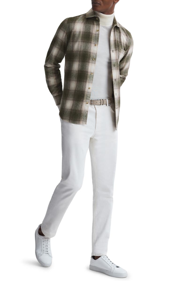 Reiss Novelli Plaid Wool Blend Button-Up Shirt, Alternate, color, 