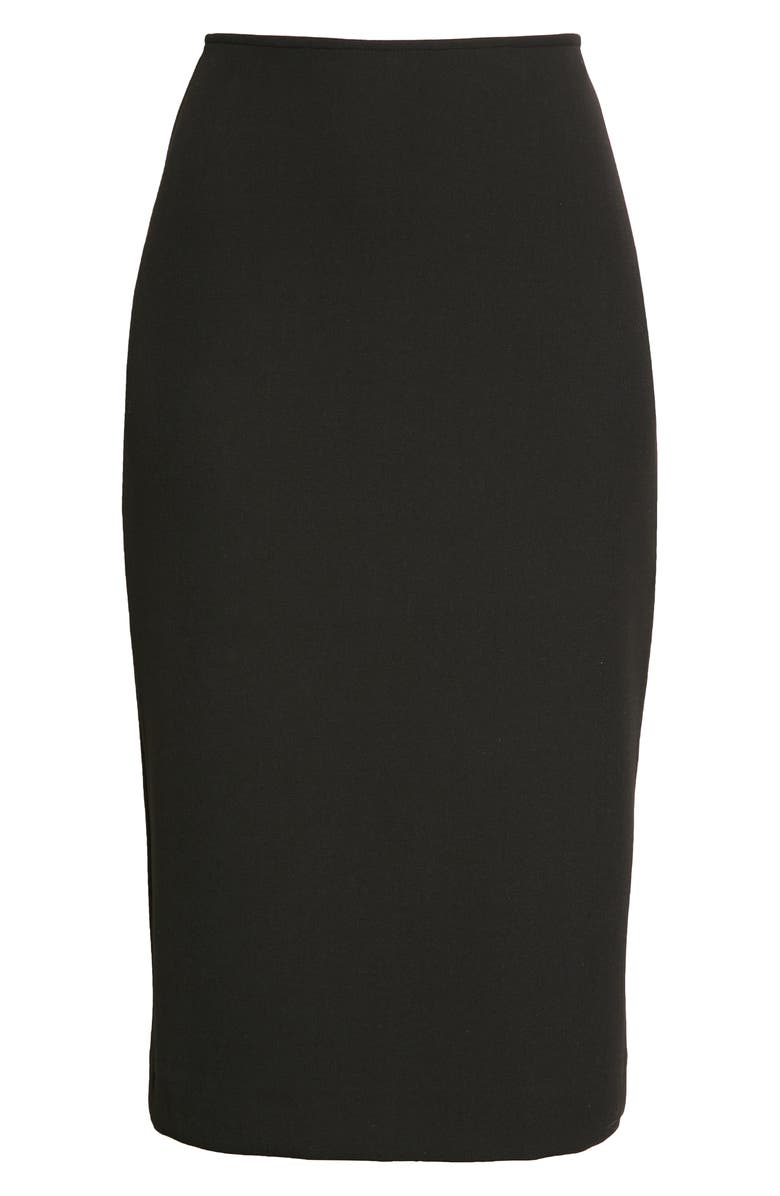 St. John Collection Stretch Crepe Skirt, Alternate, color, Black