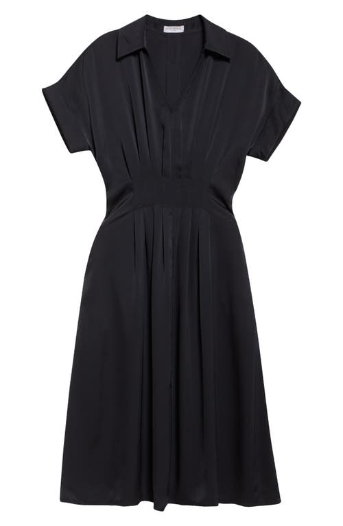 Ramy Brook Kayleigh Pleated Johnny Collar Dress In Black