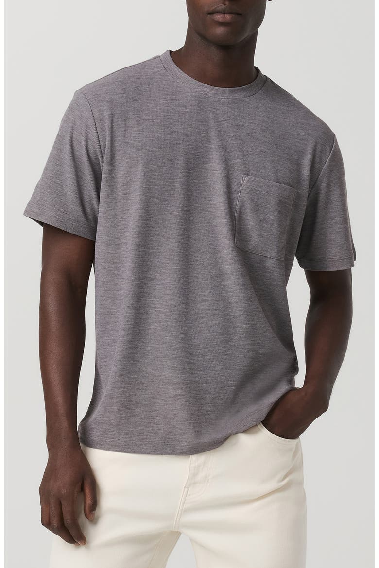 Micro Waffle Pocket T-Shirt, Main, color, SMOKE HEATHER
