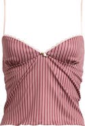 Bella Venice Gigi Stripe Lace Trim Crop Camisole