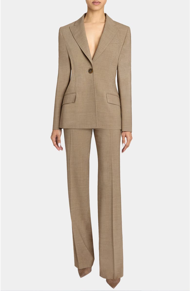 Santorelli Della Straight Leg Pants in Stretch Wool, Alternate, color, Hazelwood