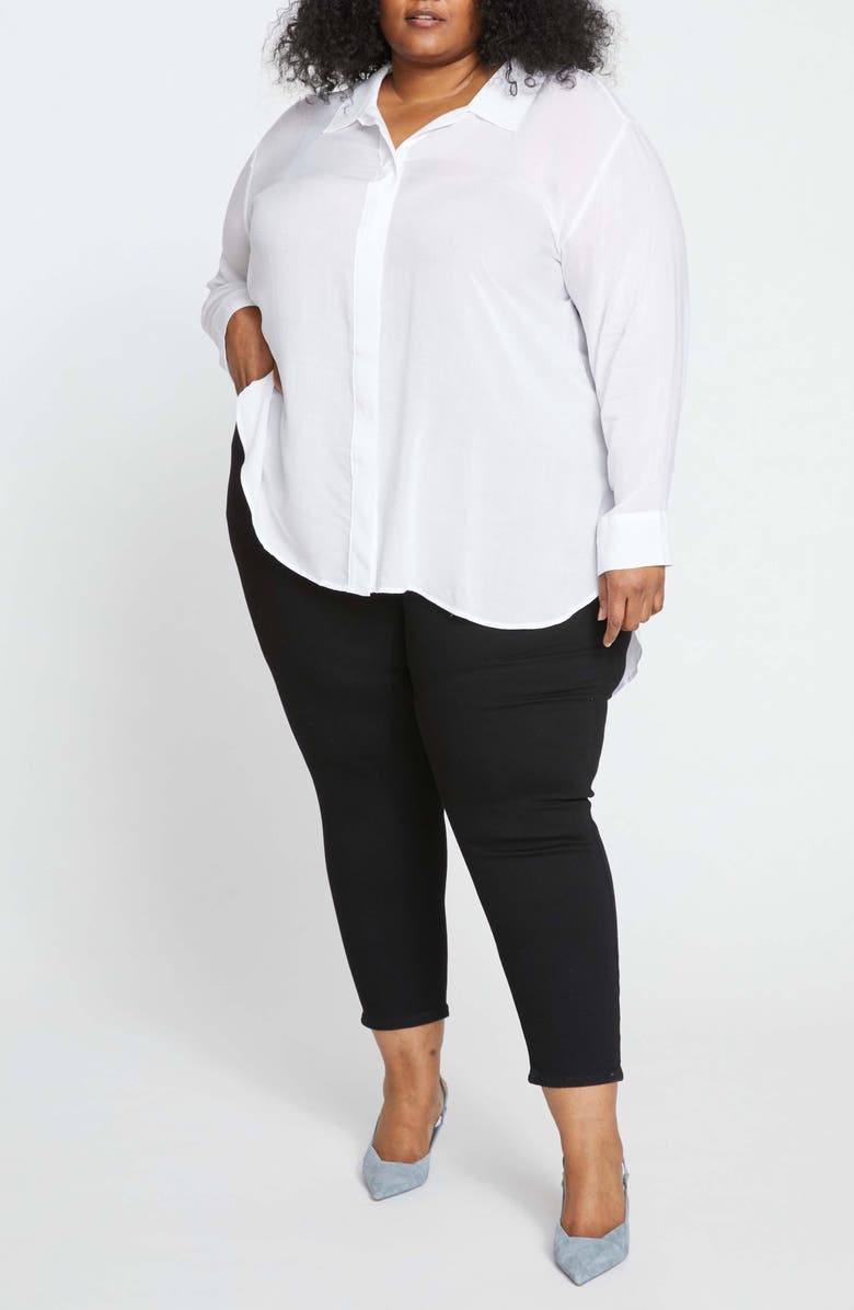 Universal Standard Toni High-Low Button-Up Tunic, Alternate, color, 