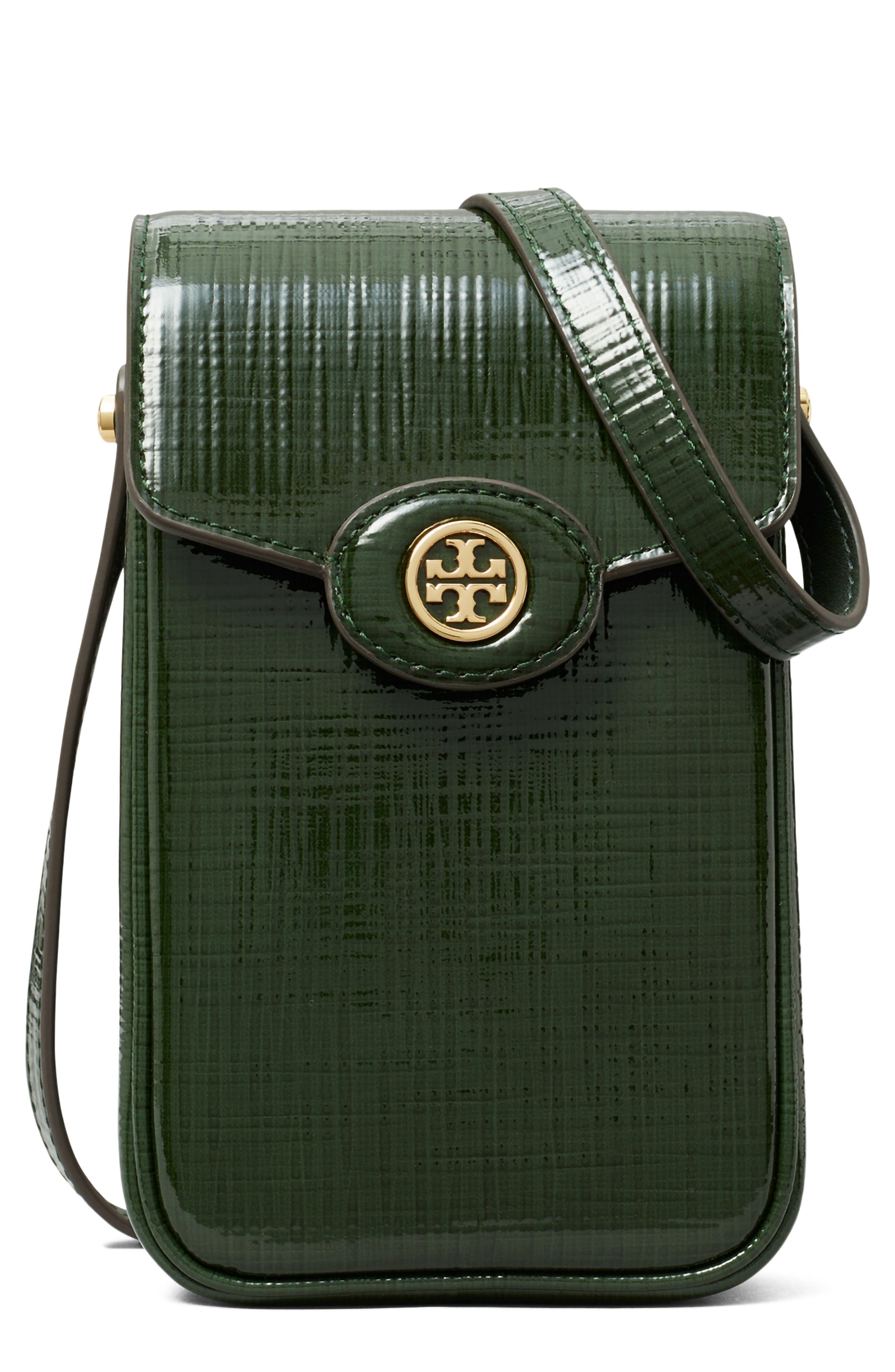 Tory Burch Robinson Leather Phone Crossbody Bag, Main, color, 