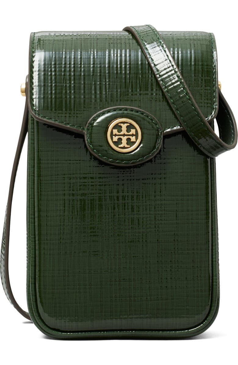 Tory Burch Robinson Leather Phone Crossbody Bag, Main, color,