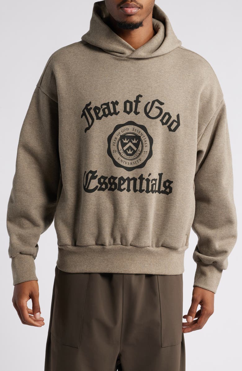 Fear of God Essentials Heavyweight Fleece Shrunken Hoodie, Main, color,