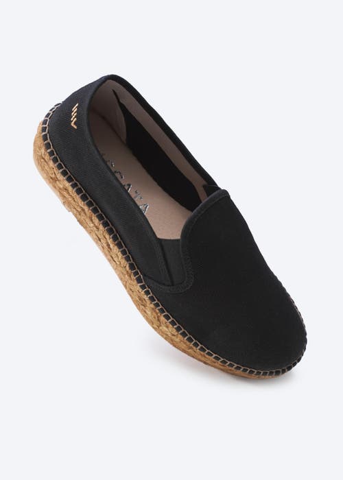Viscata Castell Canvas Espadrille Platforms In Black