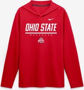 Nike Men's Nike Scarlet Ohio State Buckeyes 2026 Sideline Lightweight Long Sleeve Hooded Dri-FIT Top