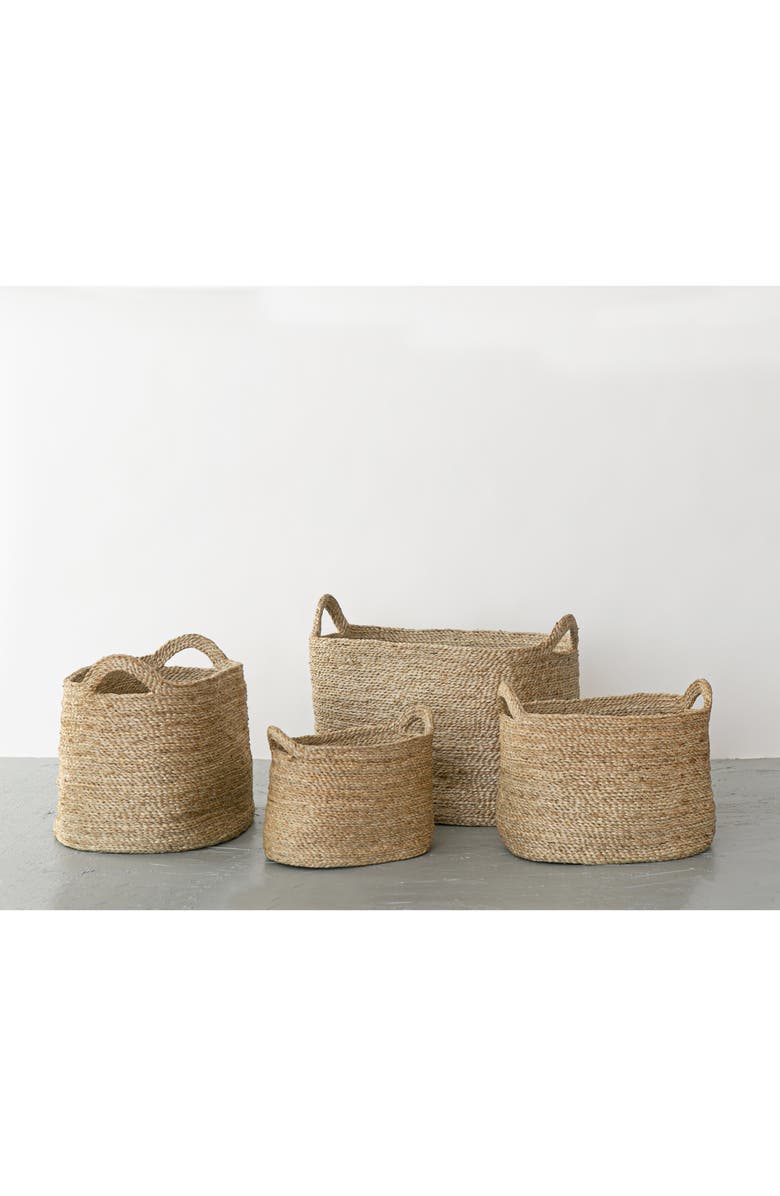 Will & Atlas Set of 4 Oval Jute Baskets, Alternate, color, Natural