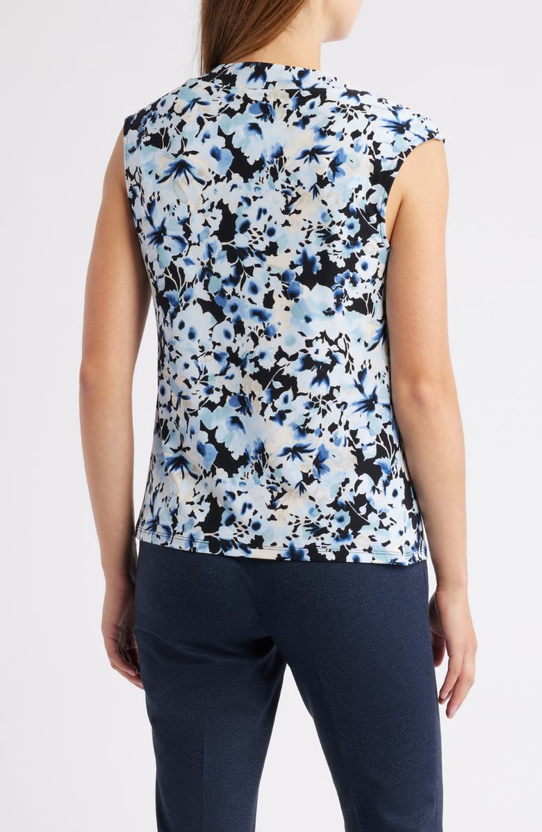 Anne Klein Pleated Cowl Neck Top, Alternate, color, Anne Black Multi