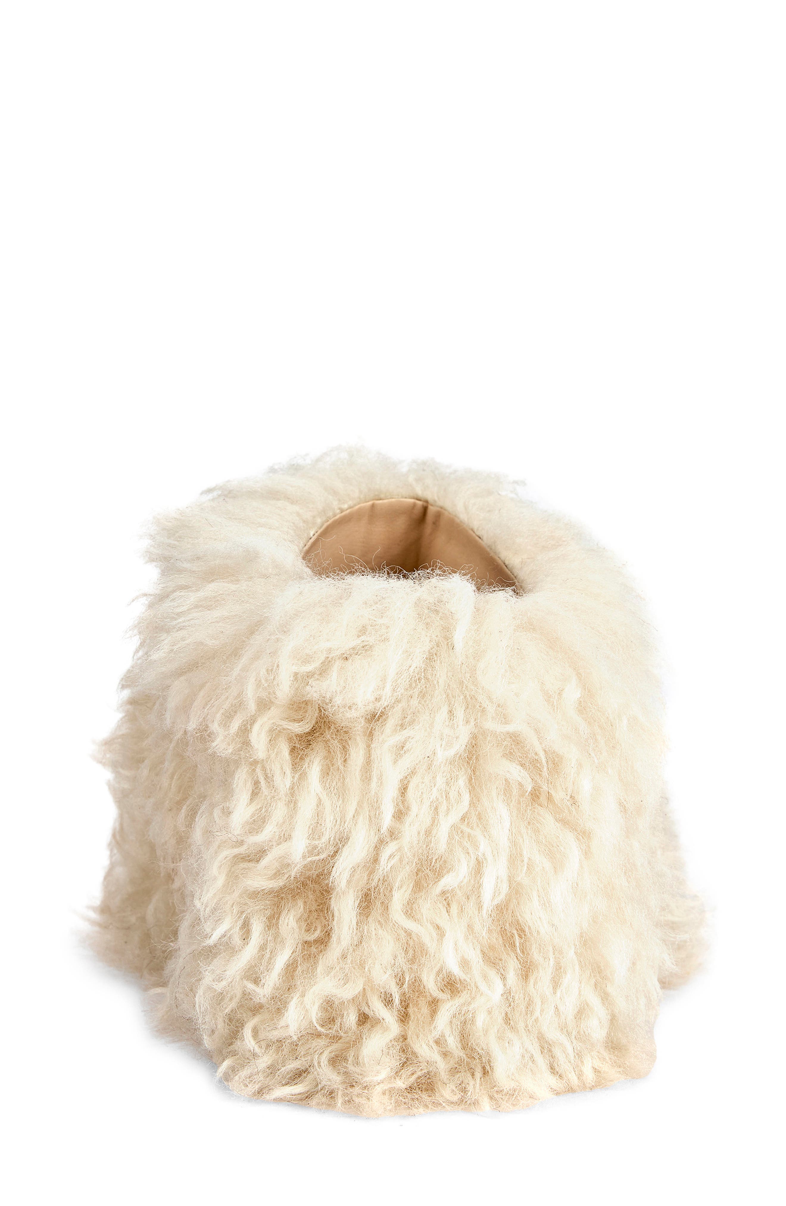 Haven Faux Fur Slipper, Alternate, color, CREAM