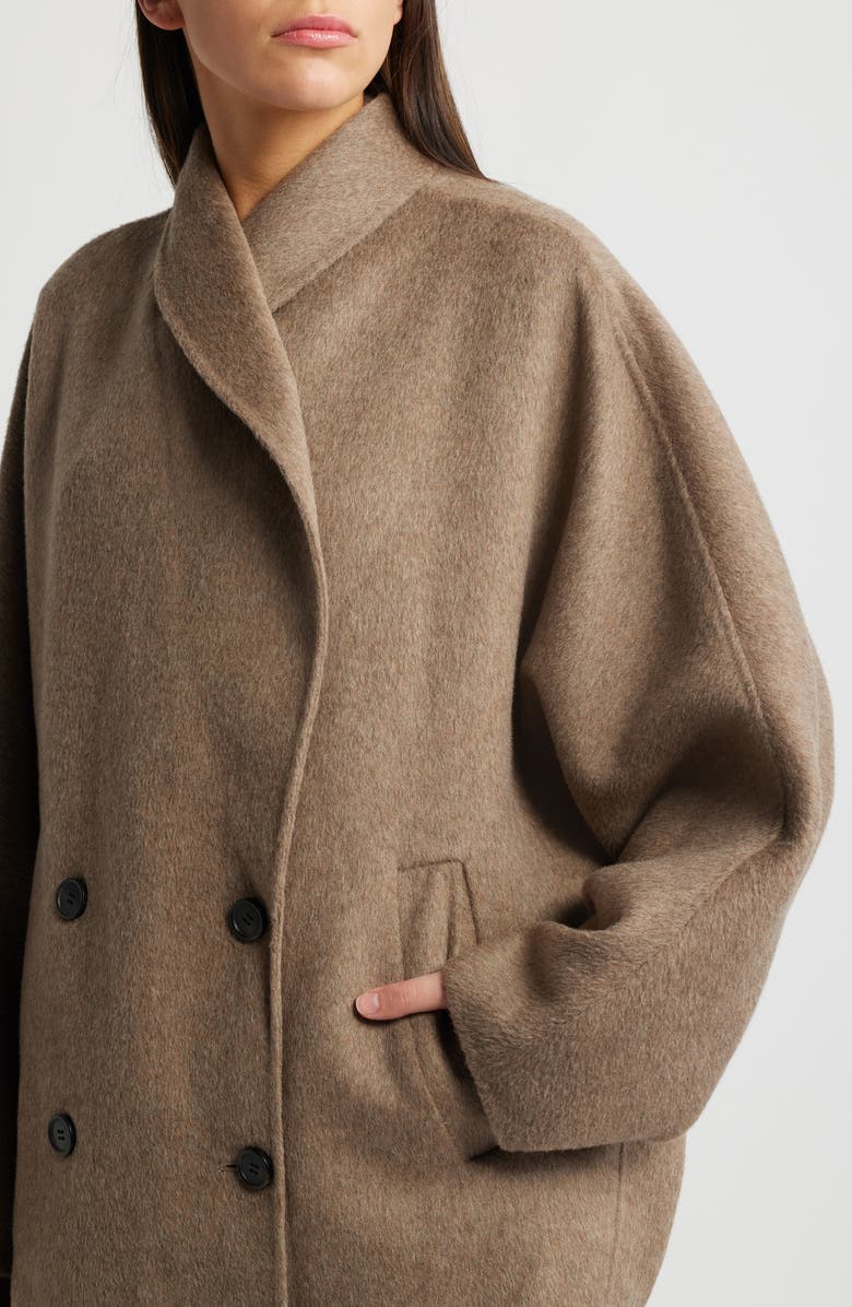 COS Double Face Wool Blend Peacoat, Alternate, color,