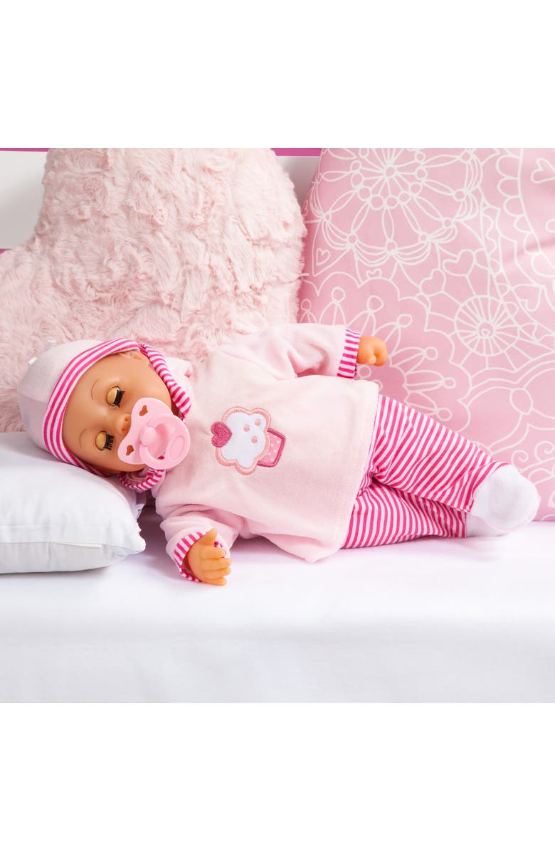 Bayer Design First Words Baby Pink Cupcake 24 Sounds 15" Doll Pacifier & Bottle, Alternate, color, Multicolored