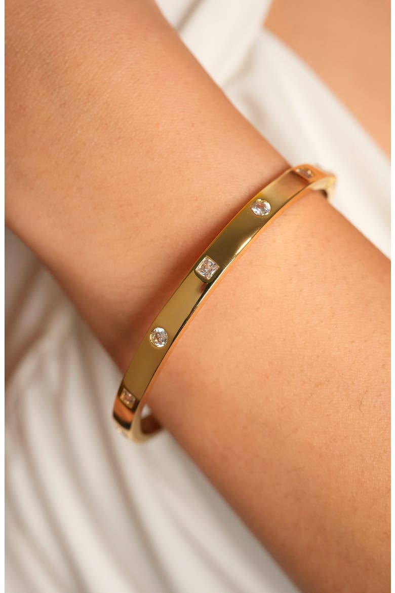 Crystal Hingle Bangle, Alternate, color, GOLD