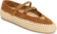 Prada Raffia Double Strap Mary Jane Flat
